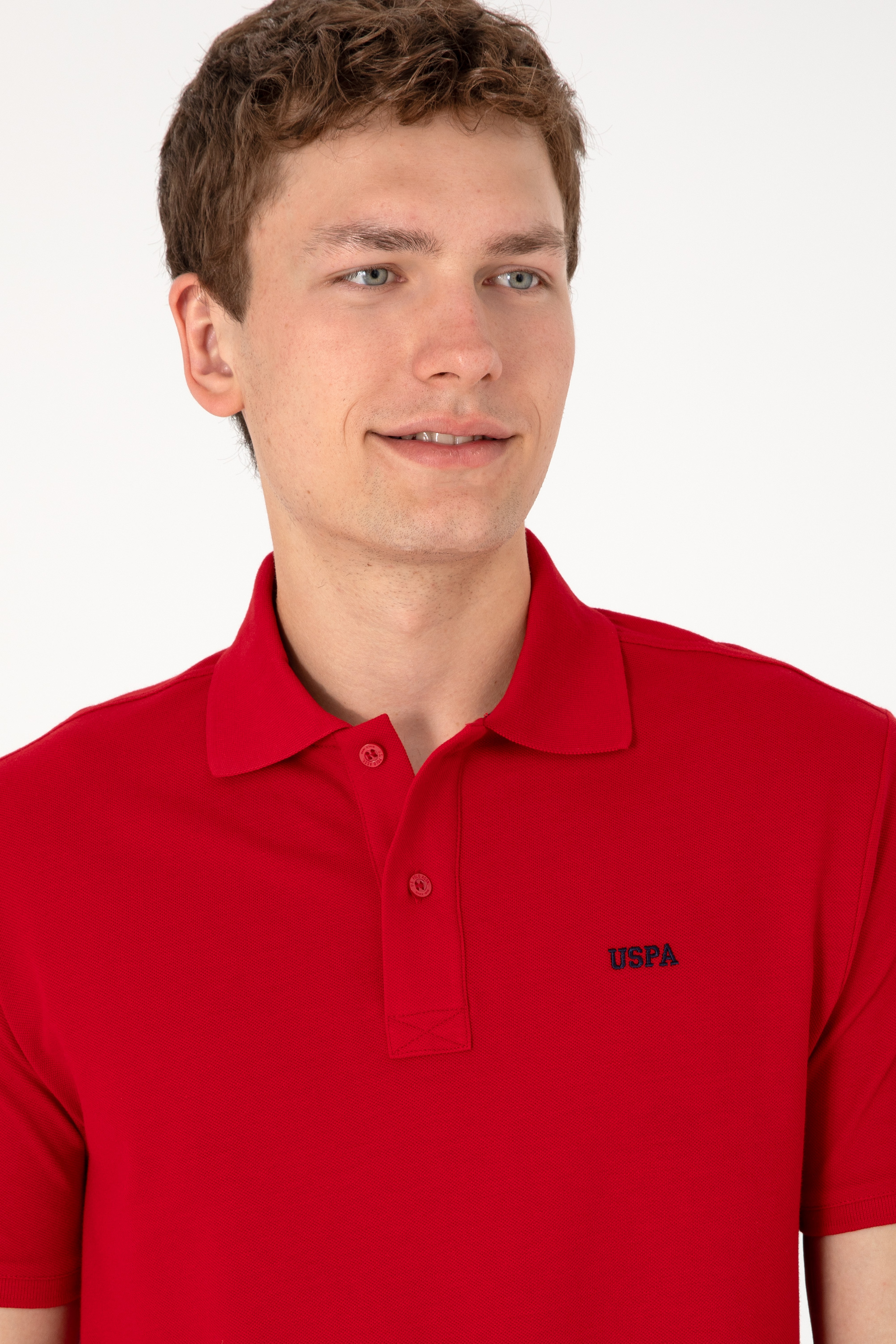 Erkek Regular Fit Polo Yaka Kırmızı Basic Tişört - Image 4