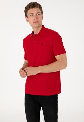Erkek Regular Fit Polo Yaka Kırmızı Basic Tişört - 50306007188