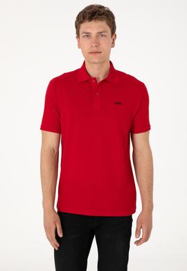 Erkek Regular Fit Polo Yaka Kırmızı Basic Tişört - 50306007188