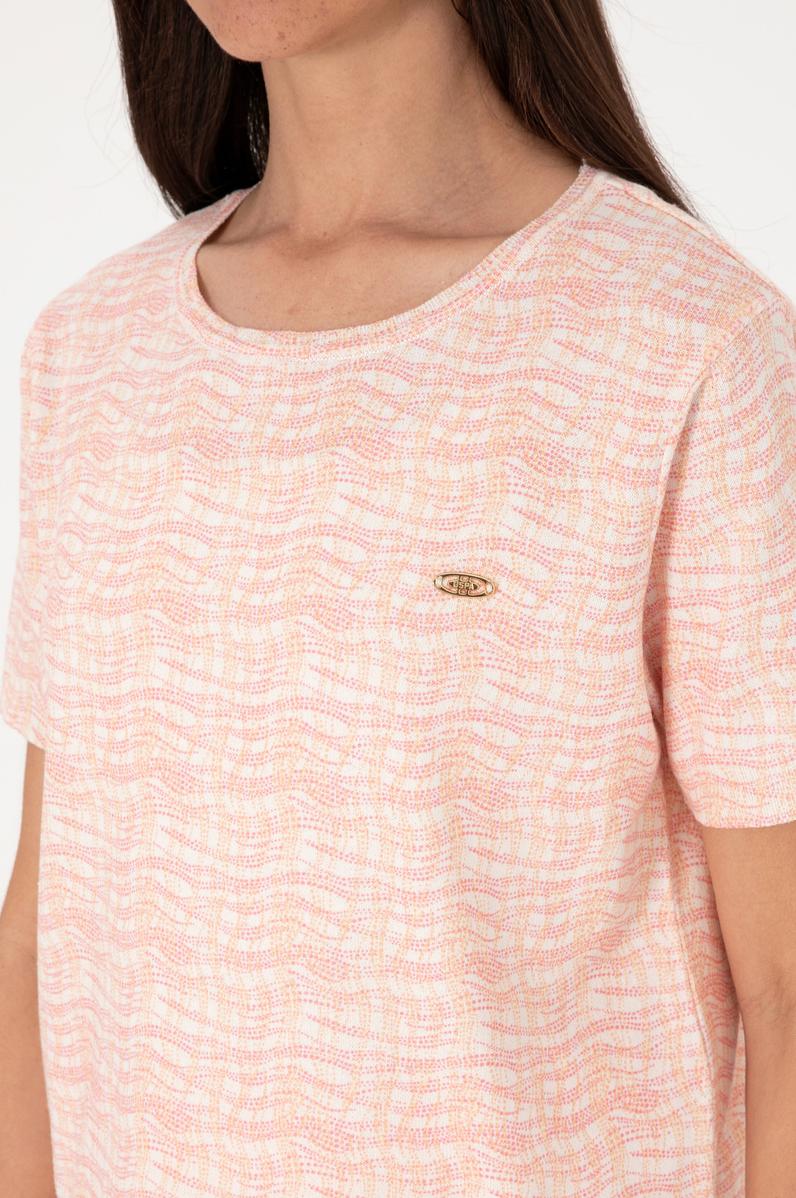 Kadın Turuncu Bisiklet Yaka Kazak