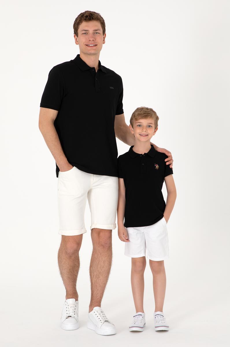 Erkek Çocuk Siyah Basic Polo Yaka Tişört