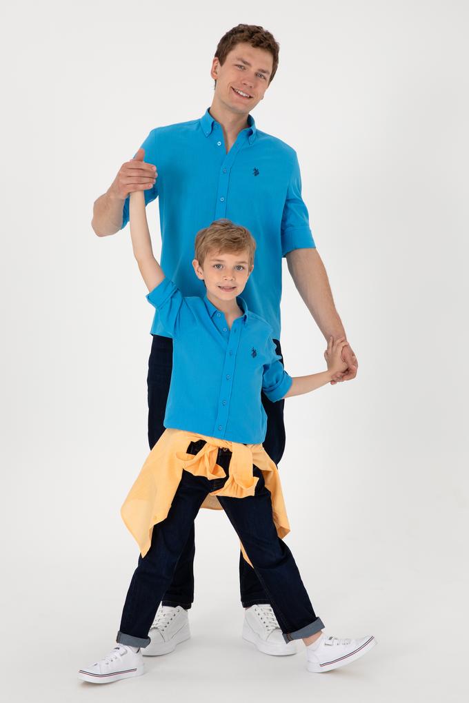 Erkek Çocuk Aqua Uzun Kollu Basic Gömlek