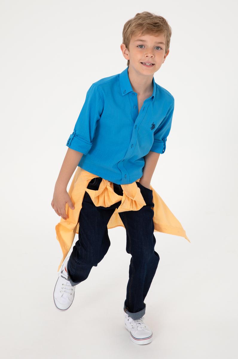 Erkek Çocuk Aqua Uzun Kollu Basic Gömlek