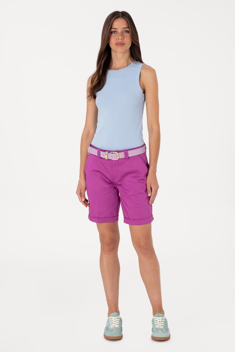 Kadın Menekşe Dokuma Şort