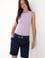 Kadın Lila Kolsuz Bisiklet Yaka Basic Tişört