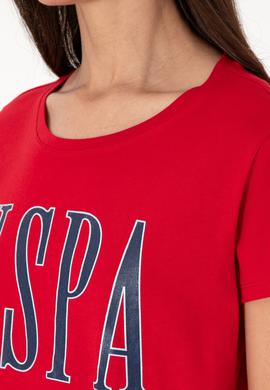 Kadın Kırmızı Bisiklet Yaka Tişört - 50305842059