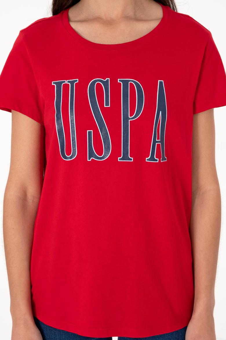 Kadın Kırmızı Bisiklet Yaka Tişört - 50305842059