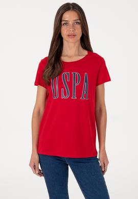 Kadın Kırmızı Bisiklet Yaka Tişört - 50305842059