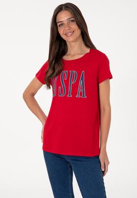 Kadın Kırmızı Bisiklet Yaka Tişört - 50305842059