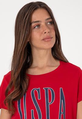 Kadın Kırmızı Bisiklet Yaka Tişört - 50305842059