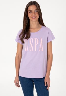 Kadın Lila Bisiklet Yaka Tişört - 50305842125