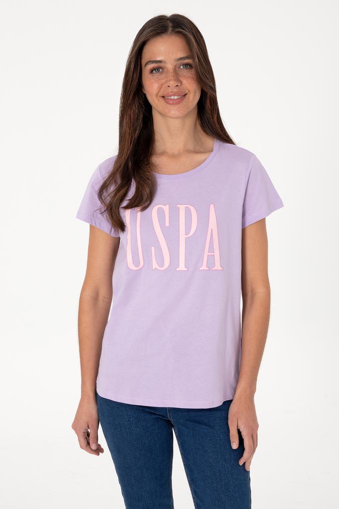 Kadın Lila Bisiklet Yaka Tişört