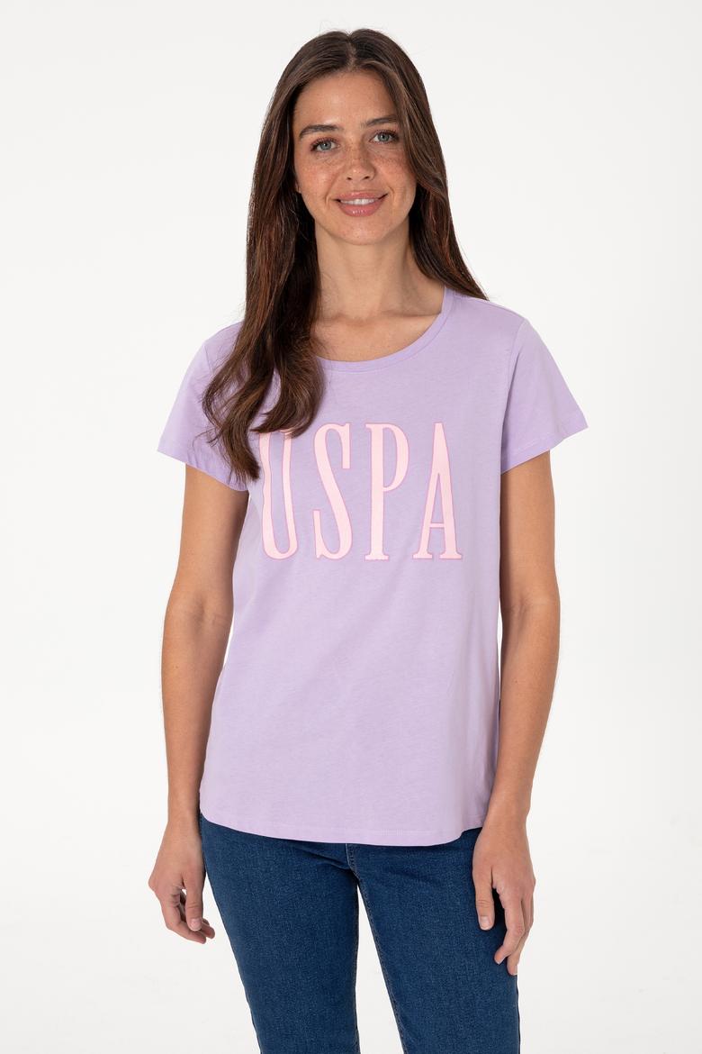 Kadın Lila Bisiklet Yaka Tişört