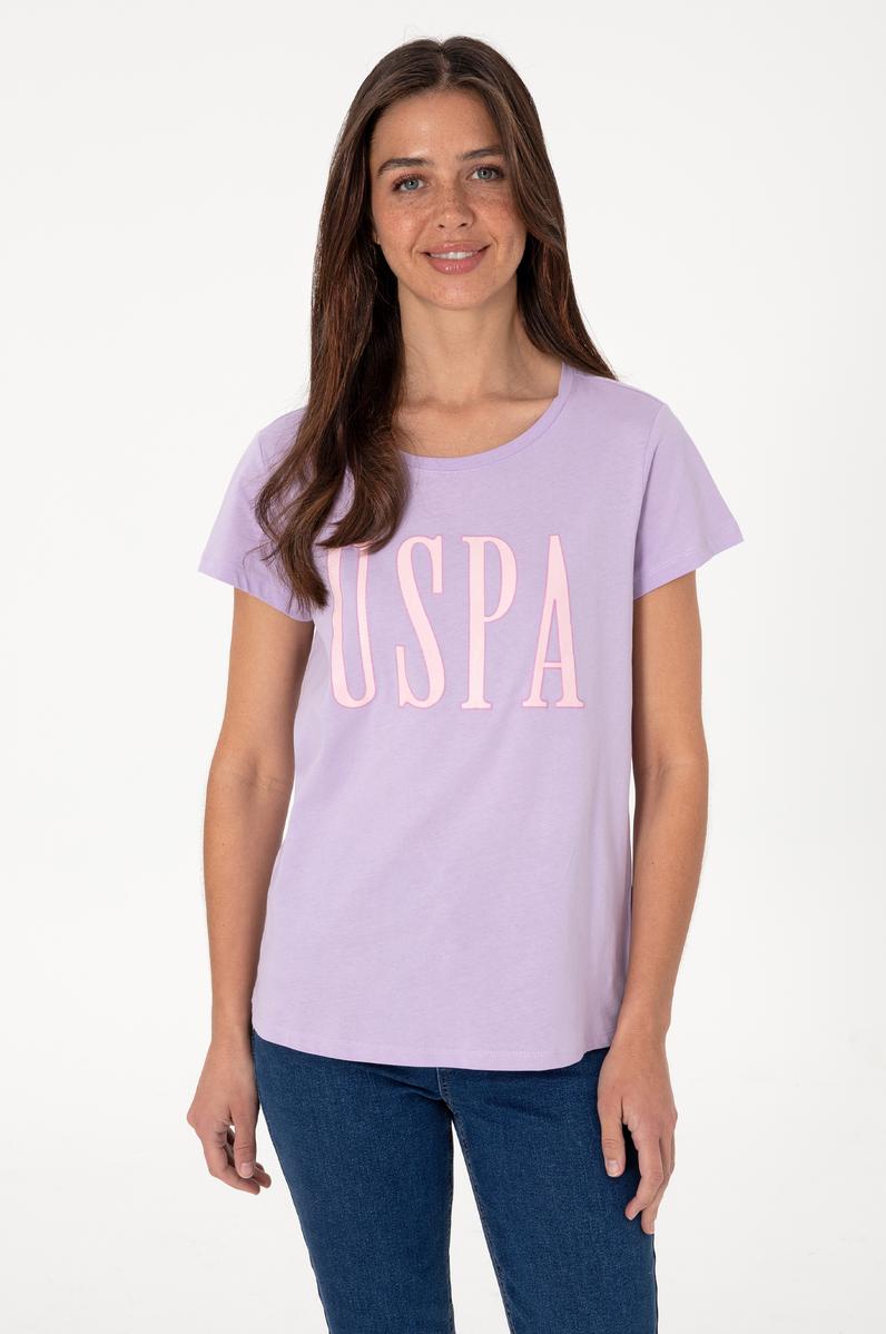 Kadın Lila Bisiklet Yaka Tişört