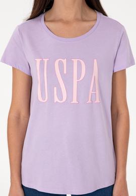 Kadın Lila Bisiklet Yaka Tişört - 50305842125