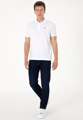 Erkek Regular Fit Polo Yaka Beyaz Basic Tişört - 50306007007
