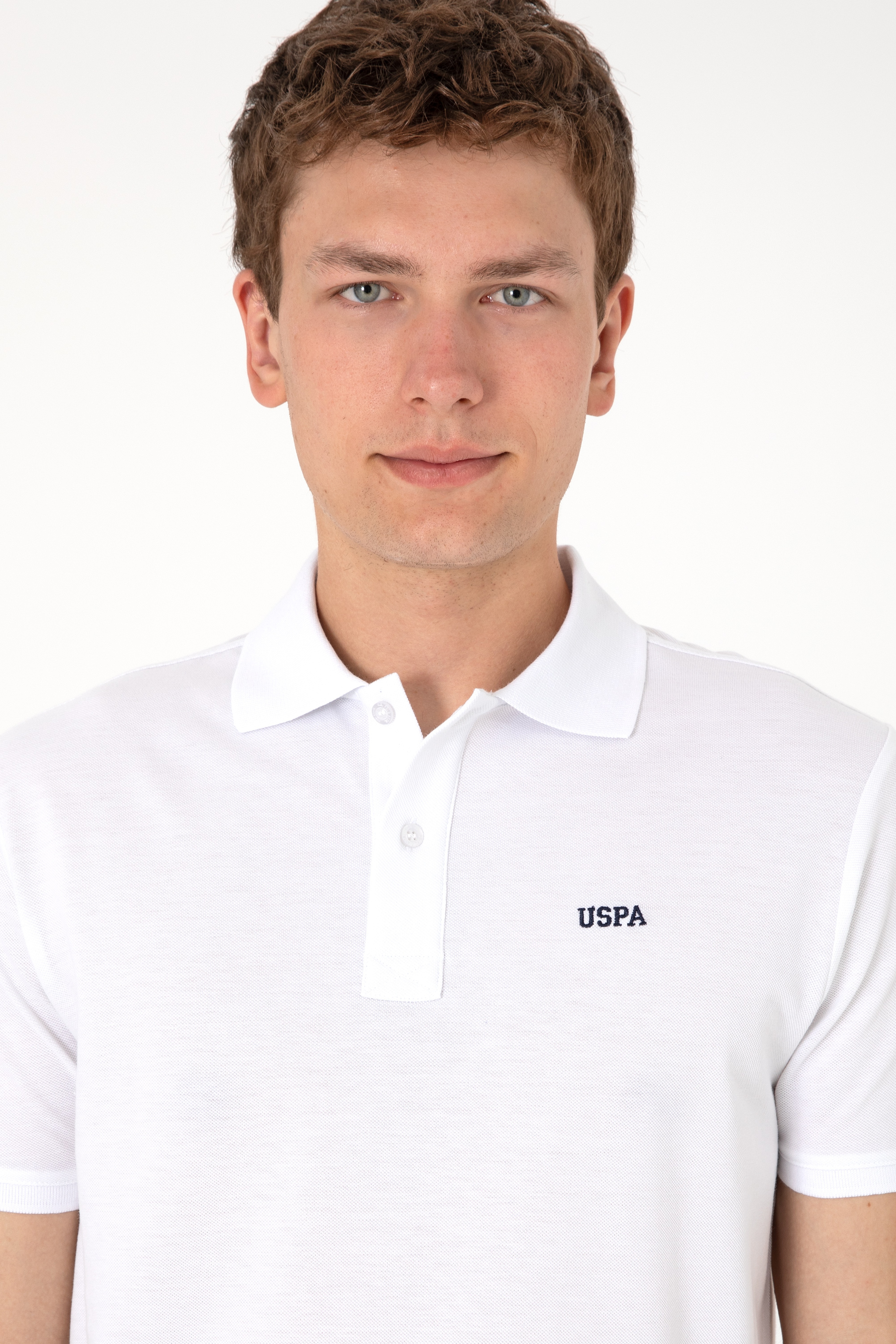 Erkek Regular Fit Polo Yaka Beyaz Basic Tişört