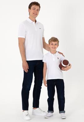 Erkek Regular Fit Polo Yaka Beyaz Basic Tişört - 50306007007