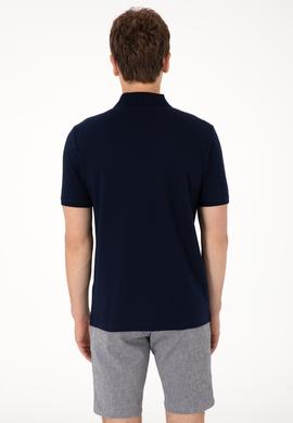 Erkek Regular Fit Polo Yaka Lacivert Basic Tişört - 50306007246