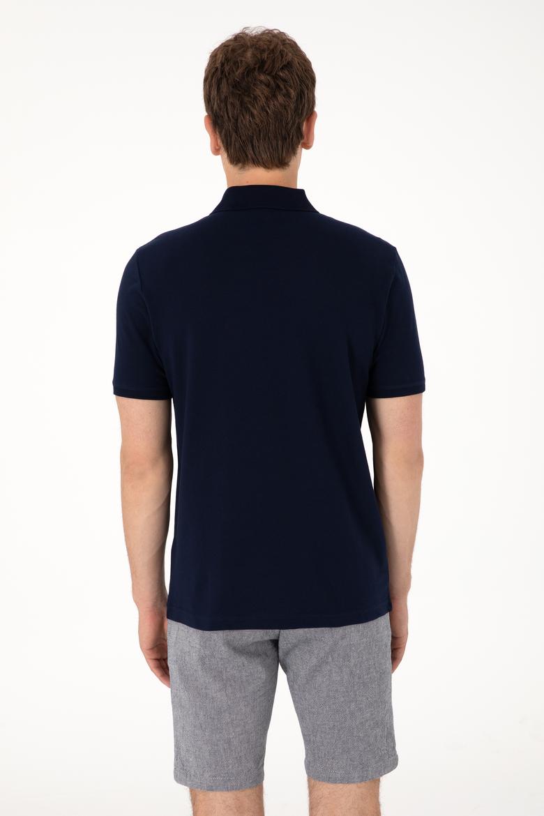 Erkek Regular Fit Polo Yaka Lacivert Basic Tişört - 50306007246