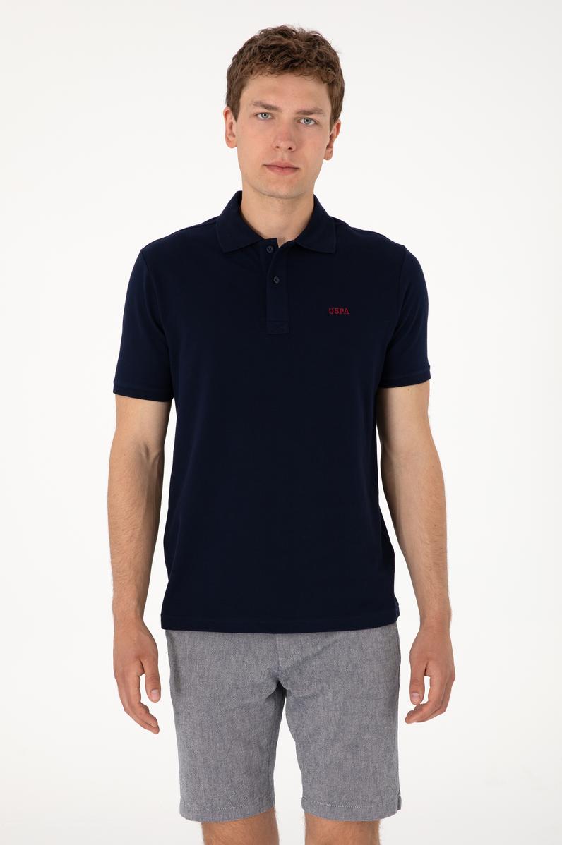 Erkek Regular Fit Polo Yaka Lacivert Basic Tişört