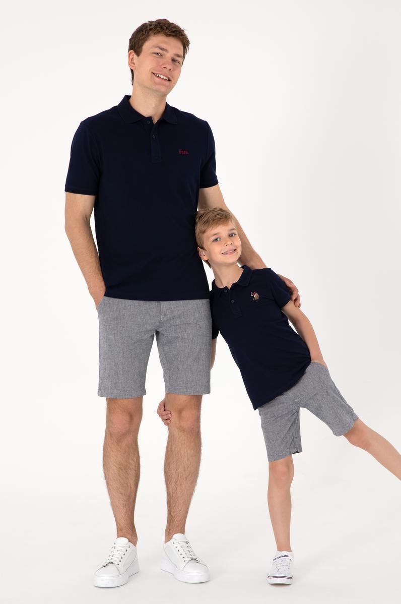 Erkek Regular Fit Polo Yaka Lacivert Basic Tişört