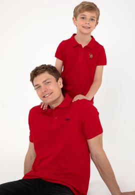 Erkek Regular Fit Polo Yaka Kırmızı Basic Tişört - 50306007188
