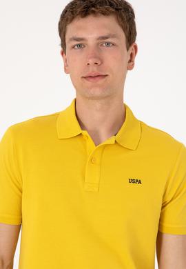 Erkek Regular Fit Polo Yaka Sarı Basic Tişört - 50306007277