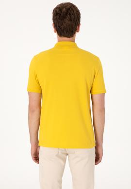 Erkek Regular Fit Polo Yaka Sarı Basic Tişört - 50306007277