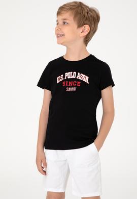 Erkek Çocuk Siyah Bisiklet Yaka Tişört - 50307174057