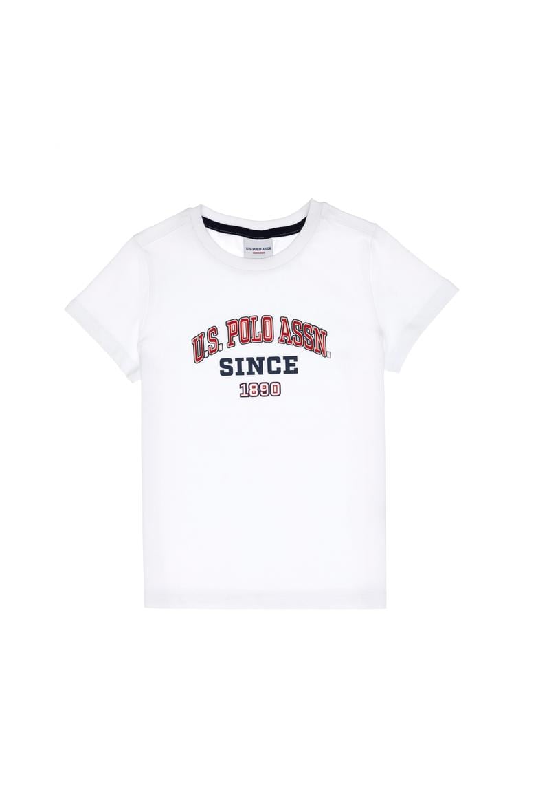 Erkek Çocuk Beyaz Bisiklet Yaka Tişört - 50307174033