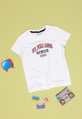Erkek Çocuk Beyaz Bisiklet Yaka Tişört - 50307174033