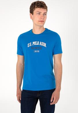 Erkek Regular Fit Bisiklet Yaka Kobalt Mavi Tişört - 50307311070