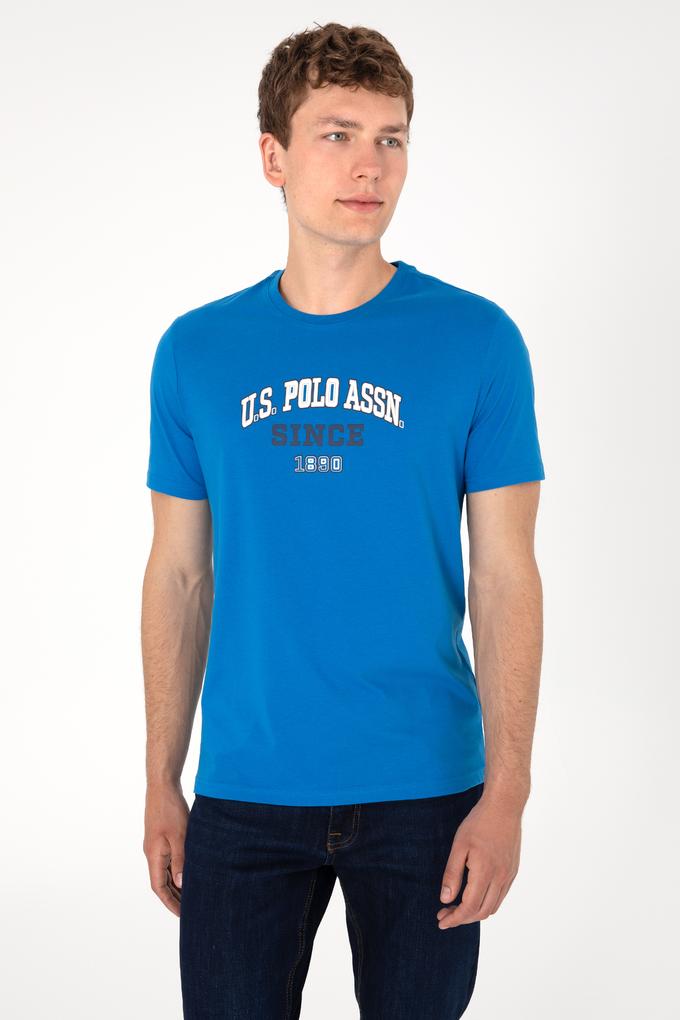 Erkek Regular Fit Bisiklet Yaka Kobalt Mavi Tişört