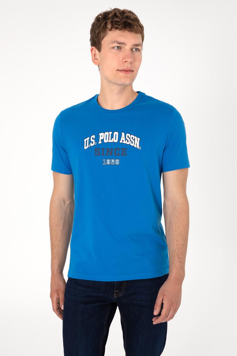 Erkek Regular Fit Bisiklet Yaka Kobalt Mavi Tişört - 50307311070