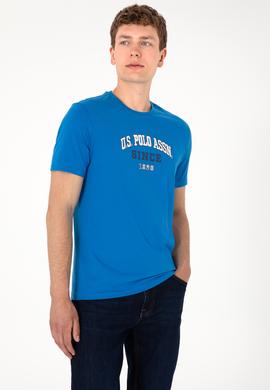 Erkek Regular Fit Bisiklet Yaka Kobalt Mavi Tişört - 50307311070