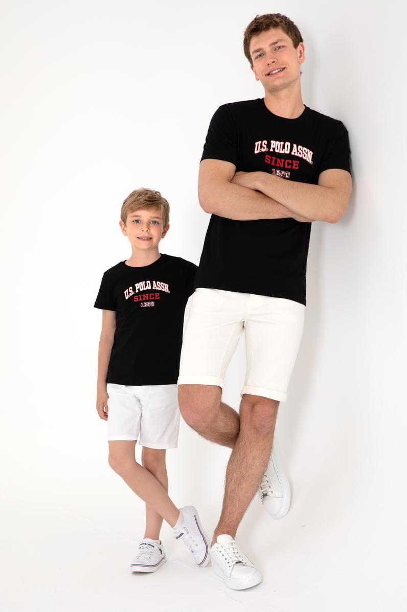 Erkek Çocuk Siyah Bisiklet Yaka Tişört