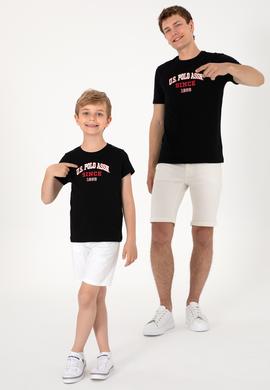 Erkek Çocuk Siyah Bisiklet Yaka Tişört - 50307174057