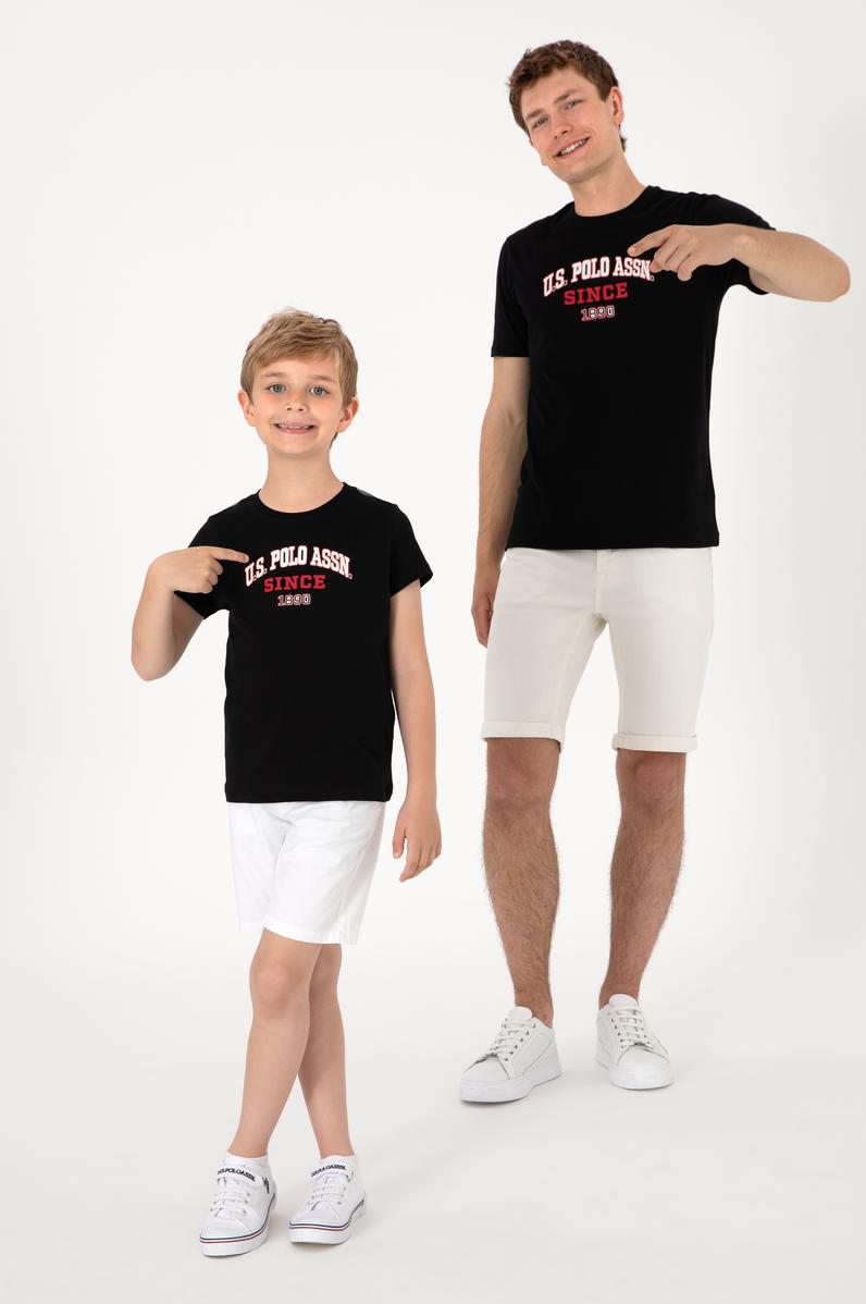 Erkek Çocuk Siyah Bisiklet Yaka Tişört