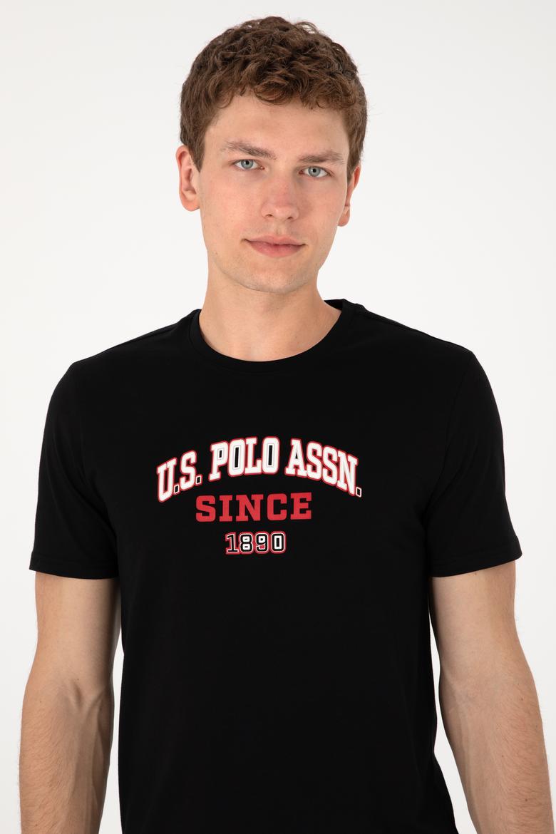 Erkek Regular Fit Bisiklet Yaka Siyah Tişört - 50307311046