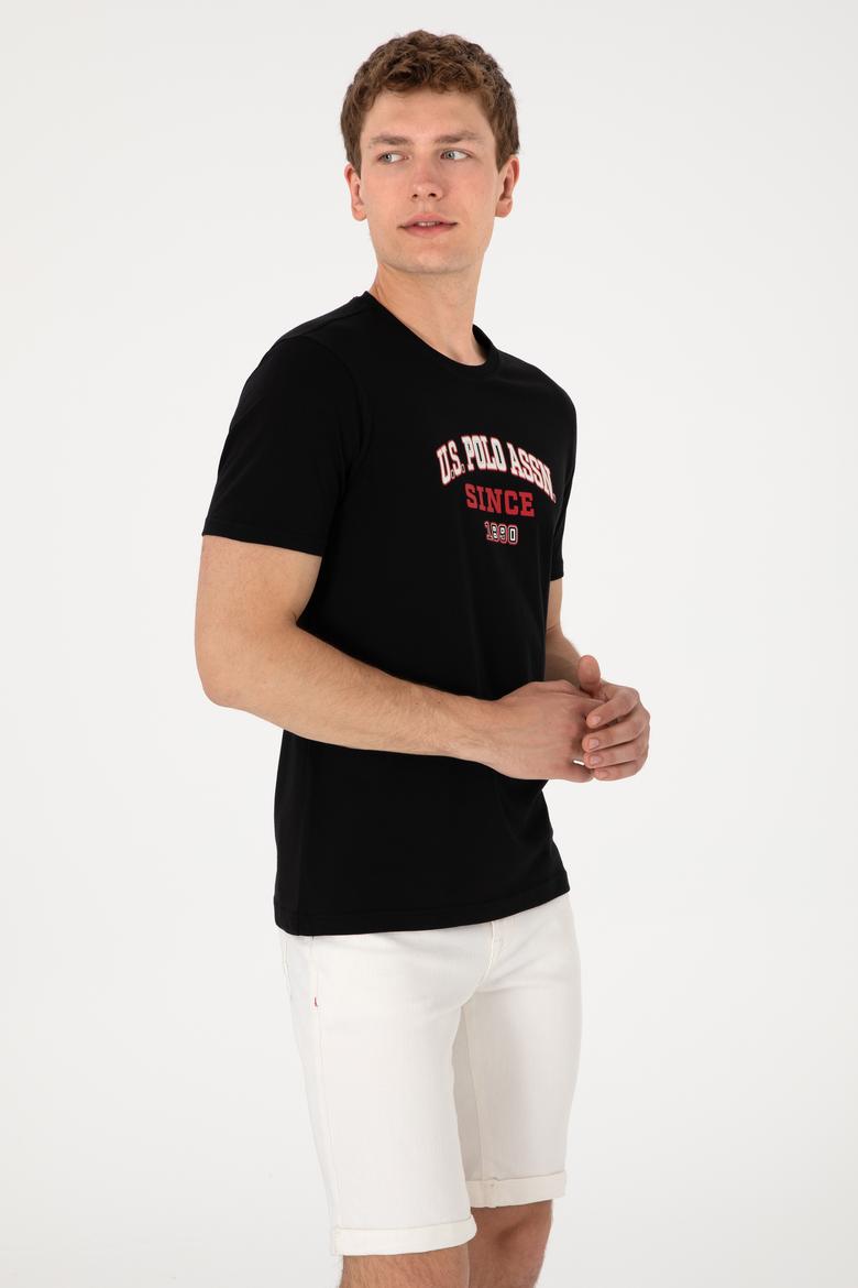 Erkek Regular Fit Bisiklet Yaka Siyah Tişört - 50307311046