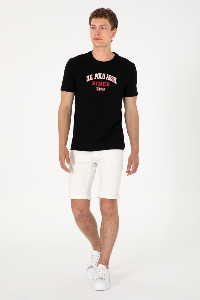 Erkek Regular Fit Bisiklet Yaka Siyah Tişört - 50307311046