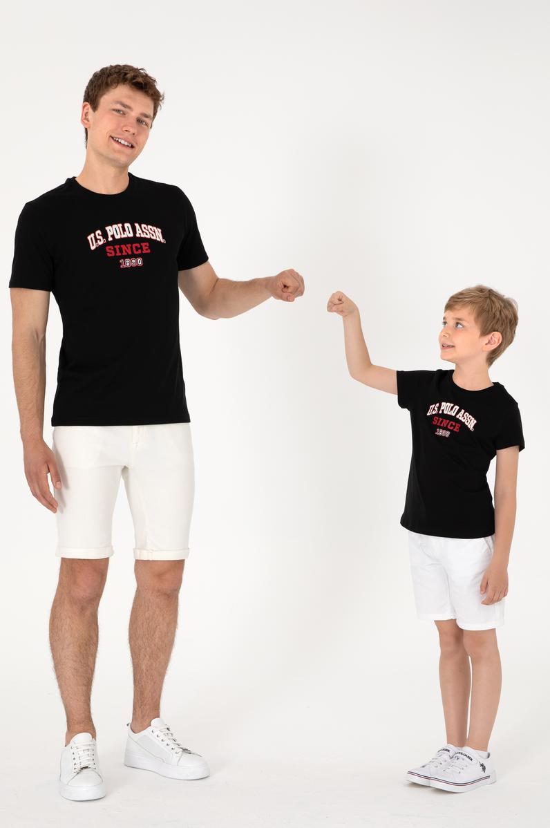 Erkek Regular Fit Bisiklet Yaka Siyah Tişört