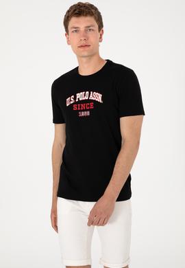 Erkek Regular Fit Bisiklet Yaka Siyah Tişört - 50307311046