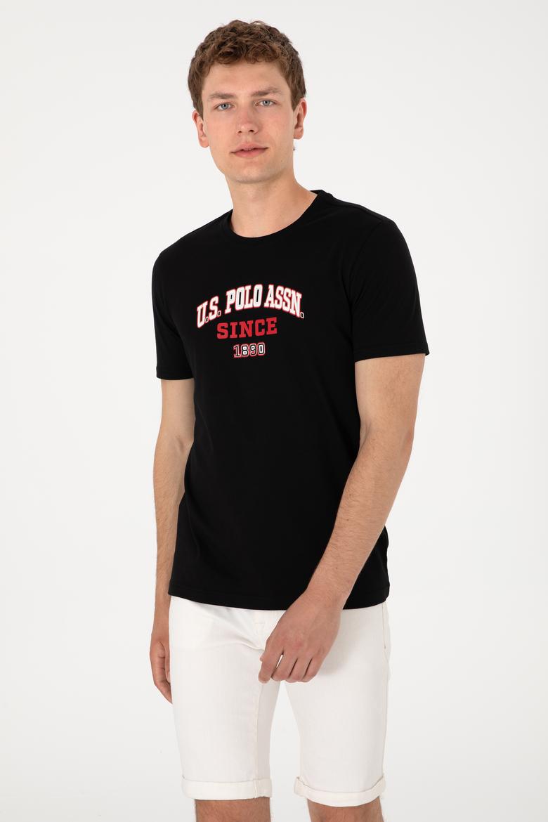 Erkek Regular Fit Bisiklet Yaka Siyah Tişört - 50307311046