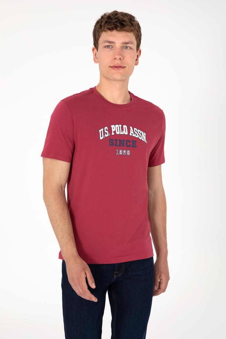 Erkek Regular Fit Bisiklet Yaka Vişne Tişört - 50307311036