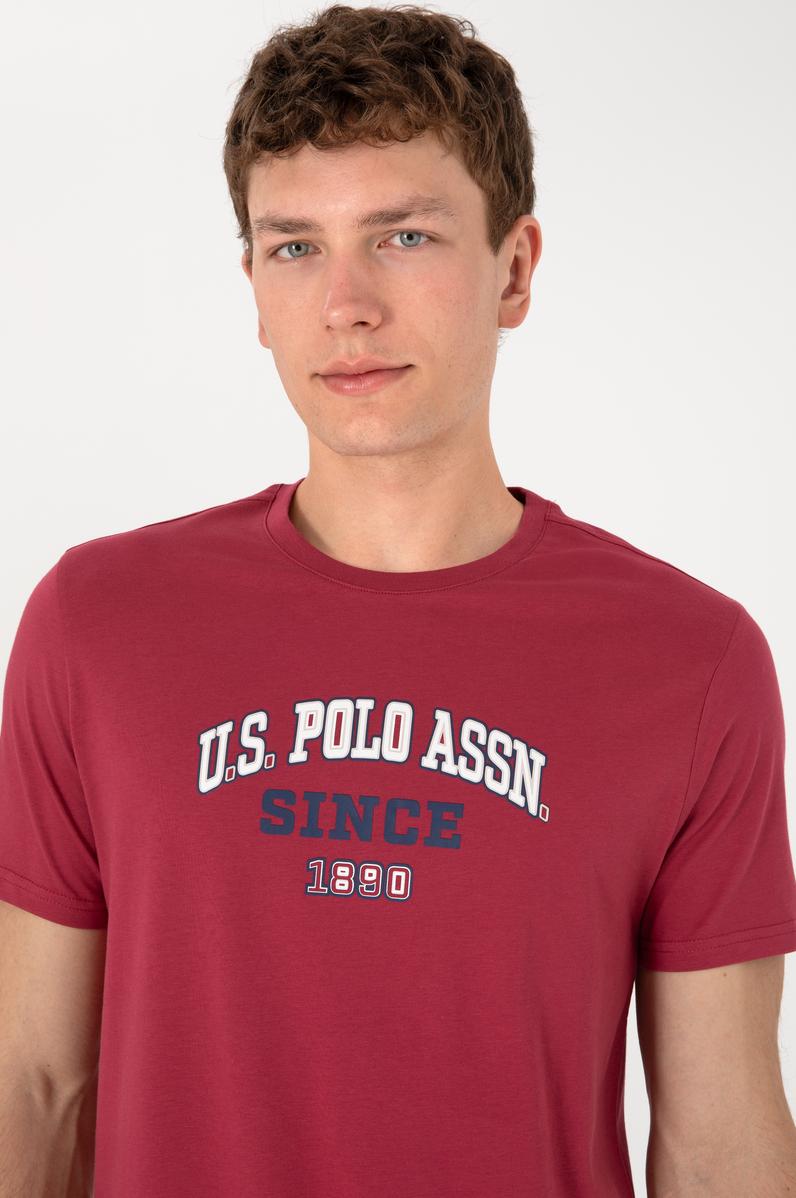 Erkek Regular Fit Bisiklet Yaka Vişne Tişört