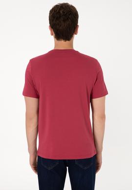 Erkek Regular Fit Bisiklet Yaka Vişne Tişört - 50307311036