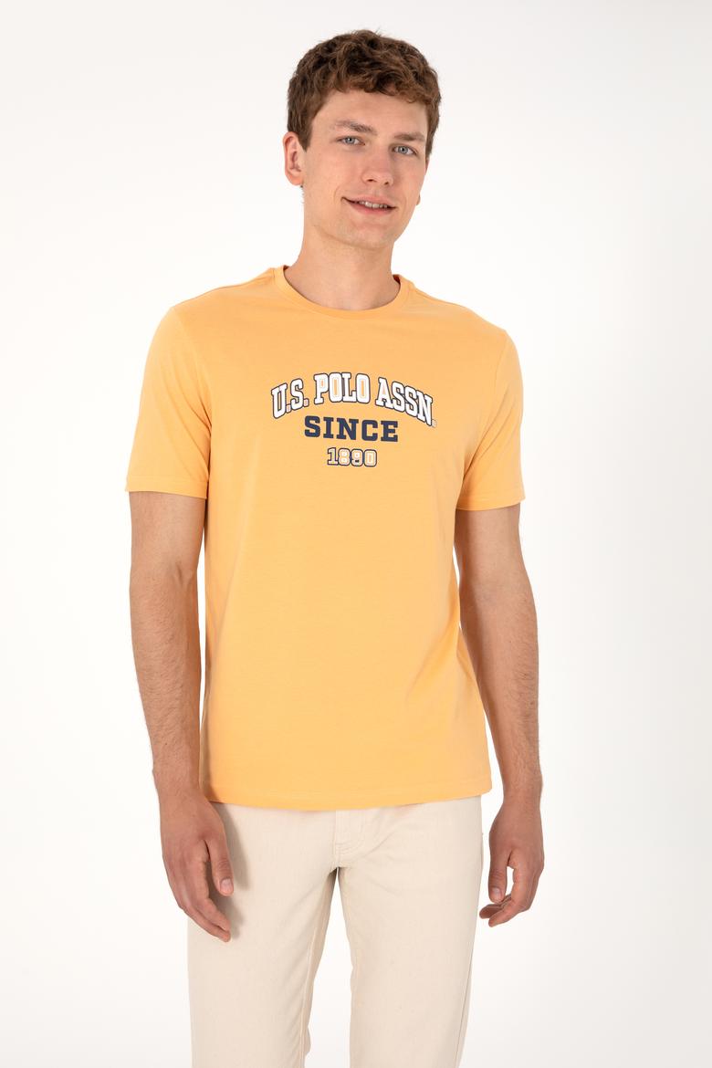 Erkek Regular Fit Bisiklet Yaka Turuncu Tişört - 50307311017