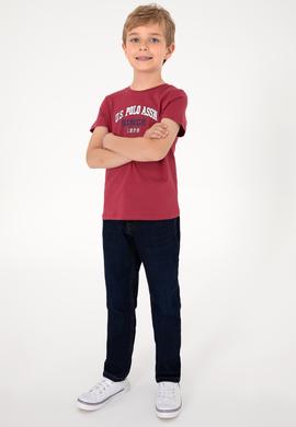 Erkek Çocuk Vişne Bisiklet Yaka Tişört - 50307174068